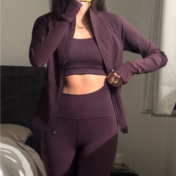 Maroon Ribbed Crop Top - Picture 1 of 4